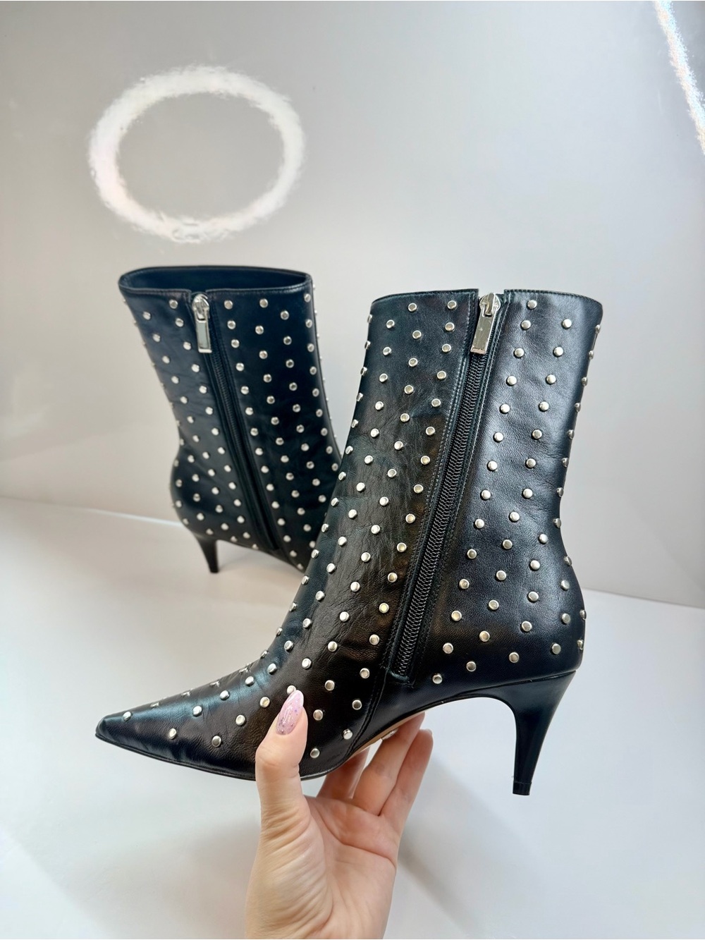 🖤 L’INTERVALLE Studded Leather Ankle Boots – Black – Size 37 (US 6) - Picture 5 of 12